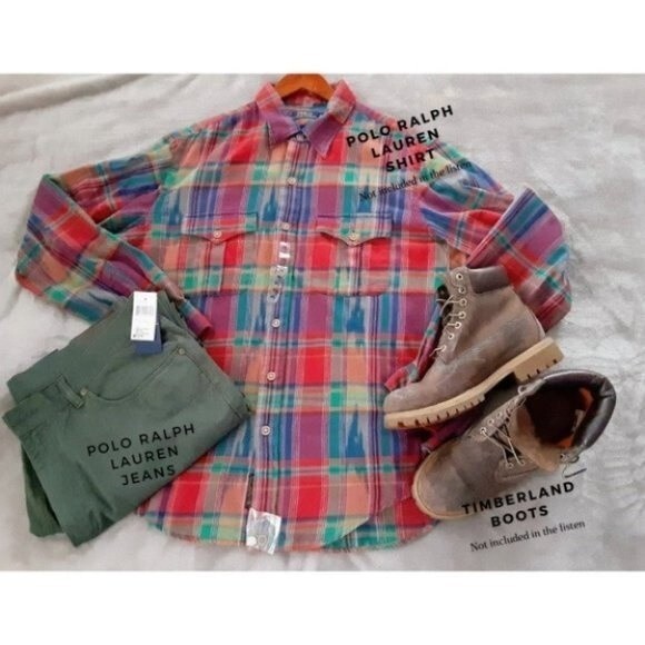 Polo Ralph Lauren 650 Men Jeans Size 40x27 Angler Green Straight Fit - Picture 3 of 9